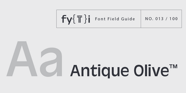 Antique Olive Font Field Guide