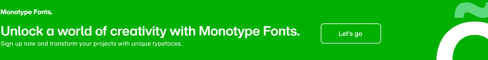 Monotype Fonts Free Trial Green Banner