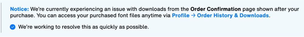 Font Download Outage